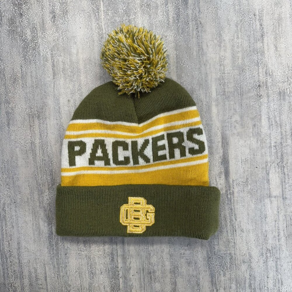Green Bay Packers Hat Beanie Toque Green Gold NFL Football Budweiser Cuffed